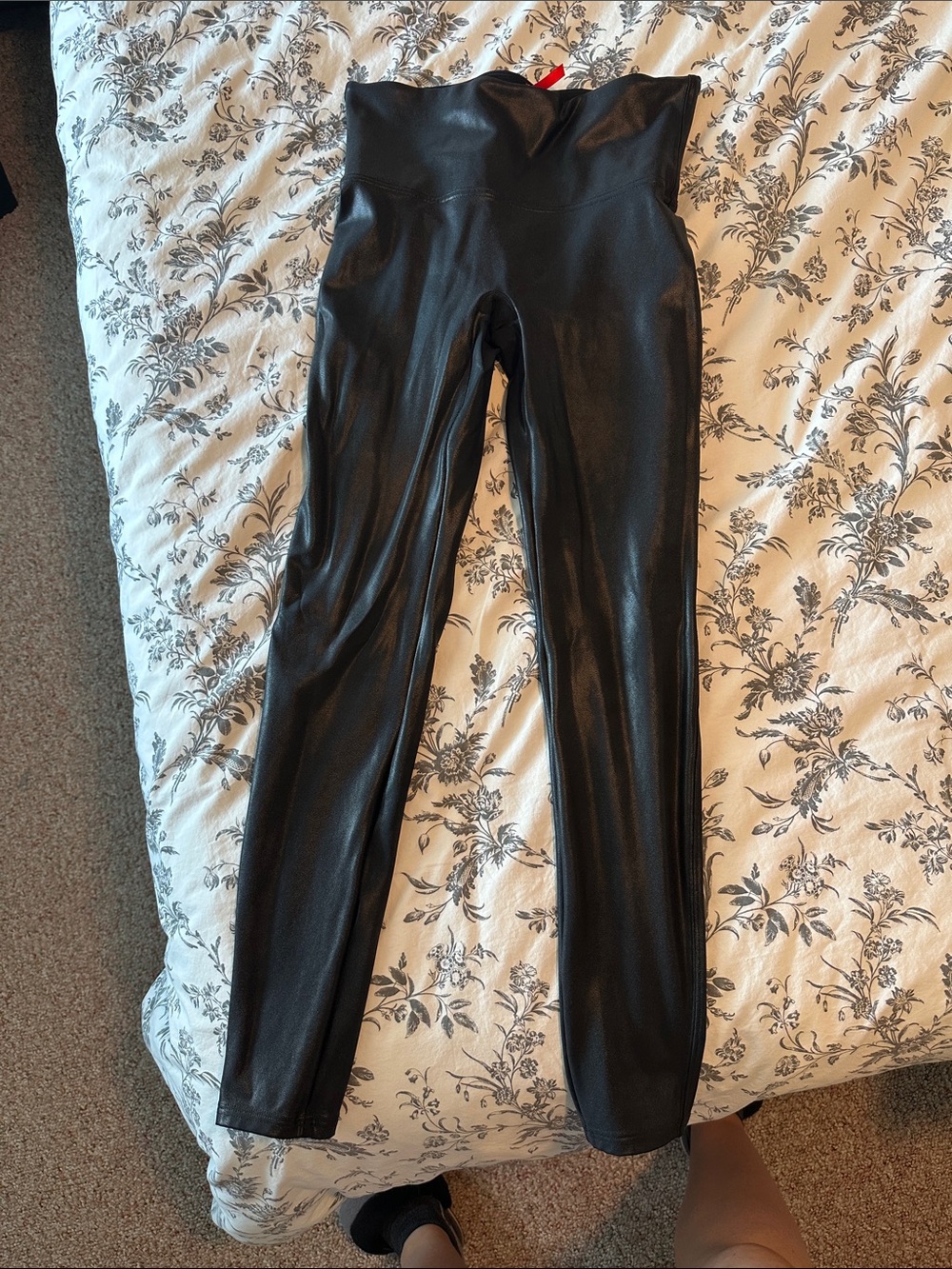 Spanx Black Faux Leather High-Waist Leggings